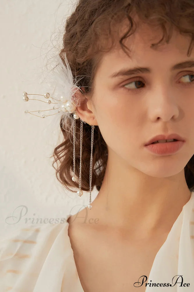Feather Elegant Tassel Earrings