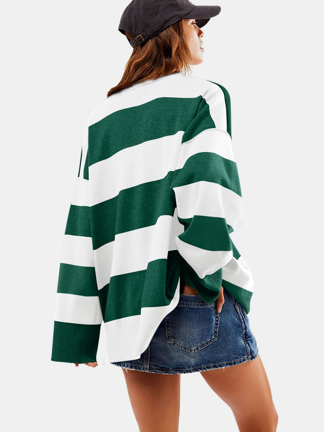 Lidia | Color block half zip sweater with long sleeves