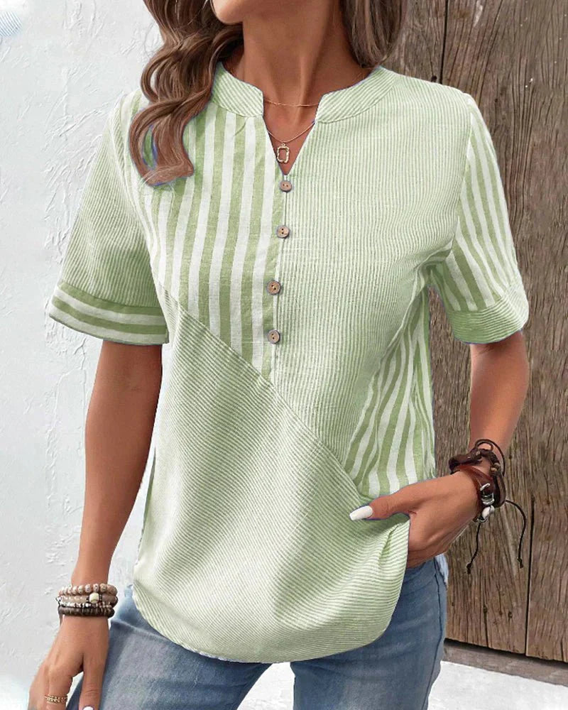 Felicia | Women's Striped Button-Down Blouse