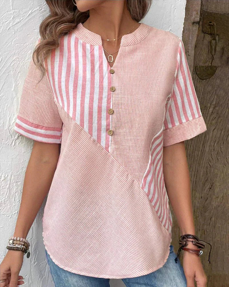Felicia | Women's Striped Button-Down Blouse