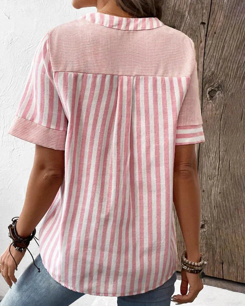 Felicia | Women's Striped Button-Down Blouse