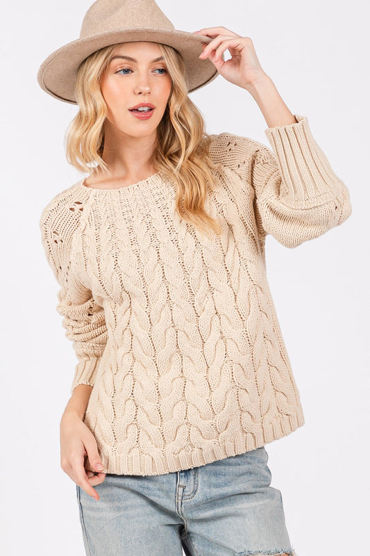Esther | Long-sleeved cable knit sweater