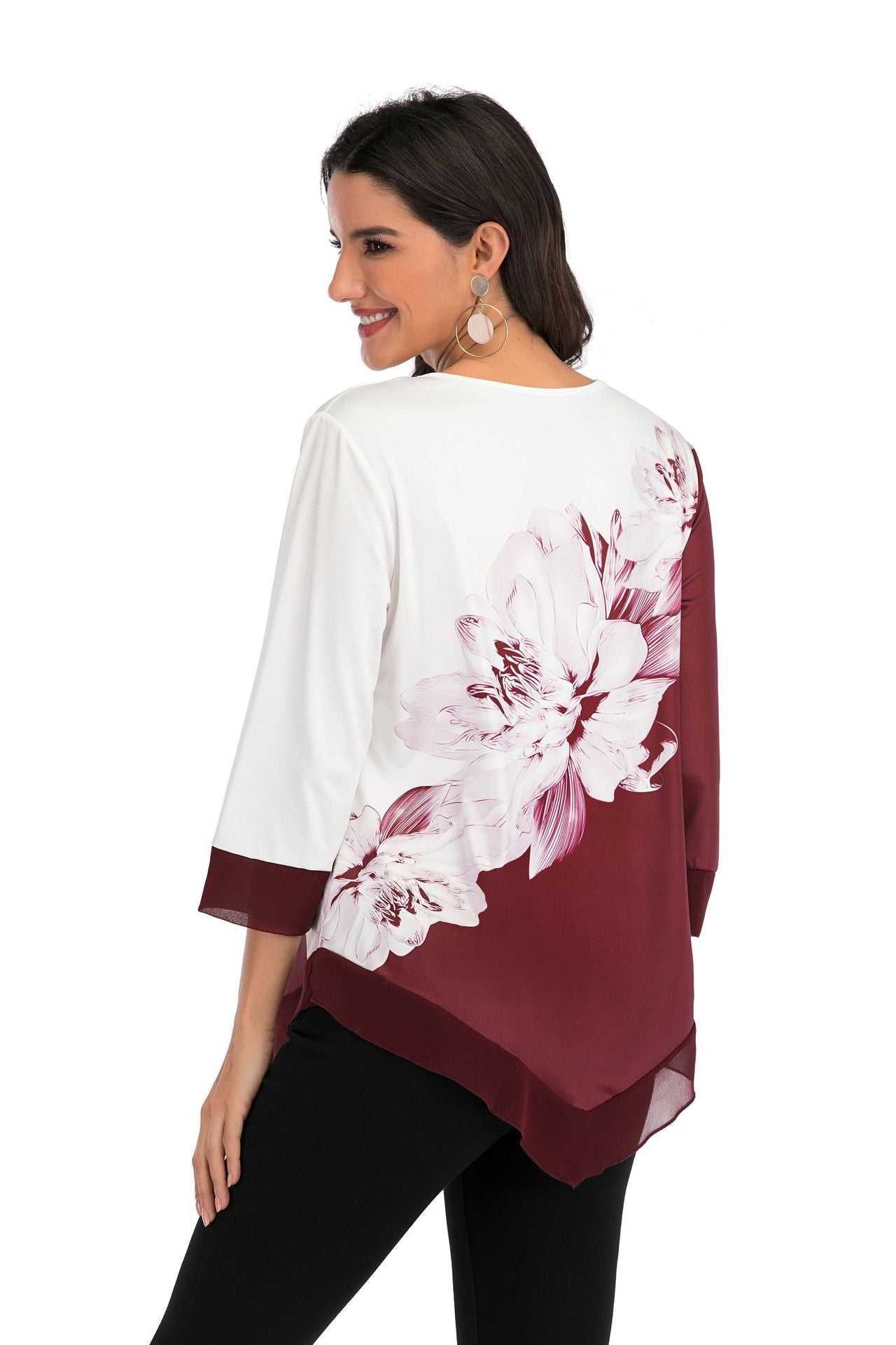 Lourdes® | Stylish Loose Blouse With Irregular Hem