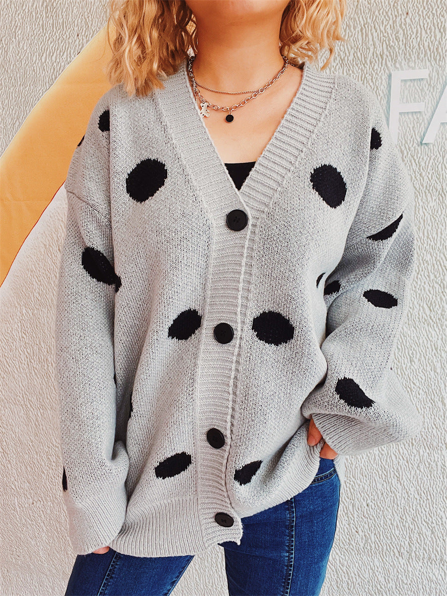 Tamara | Polka dot cardigan with buttons