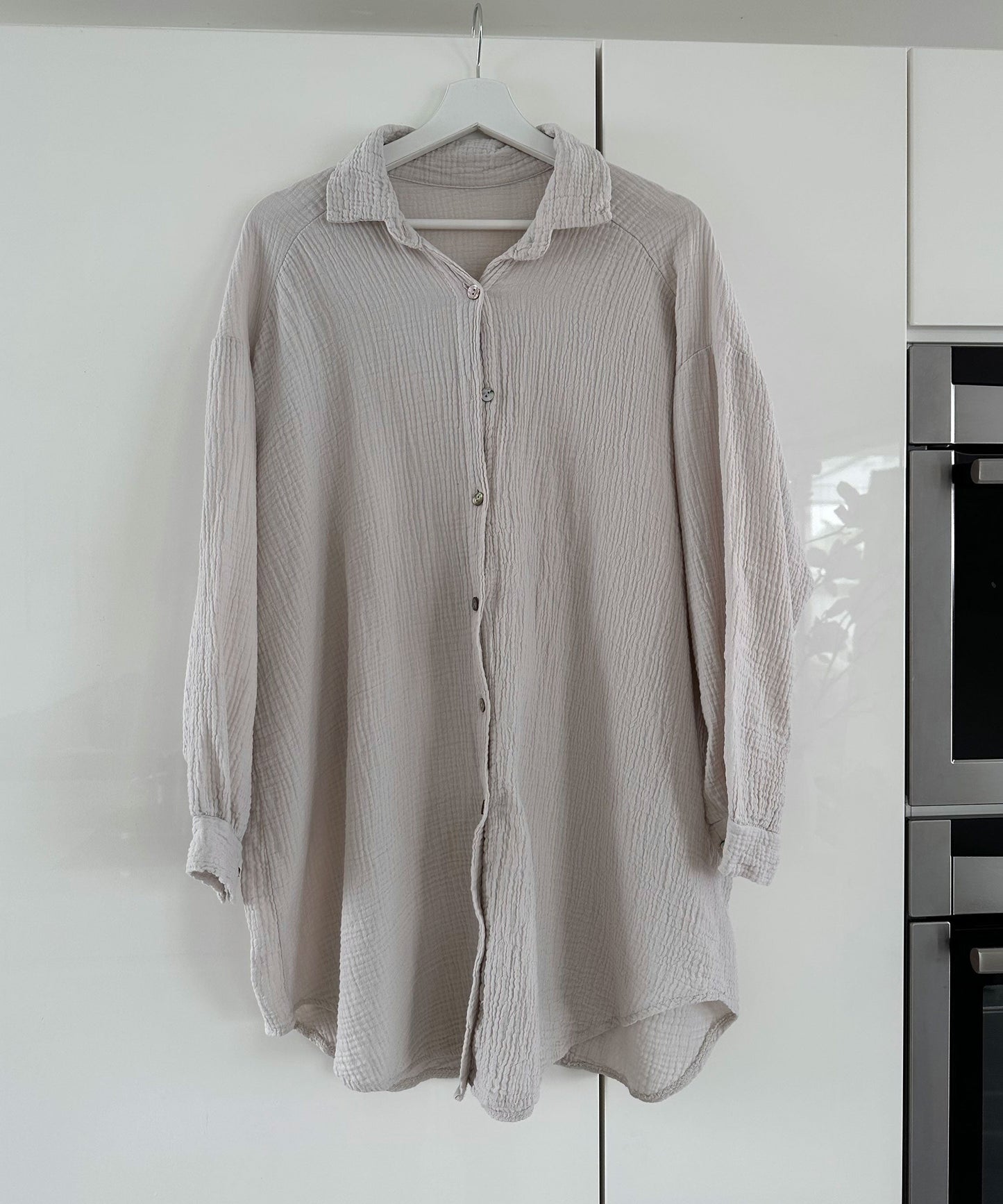 Griselda® | Oversize Muslin Blouse Glitter Eye Beige