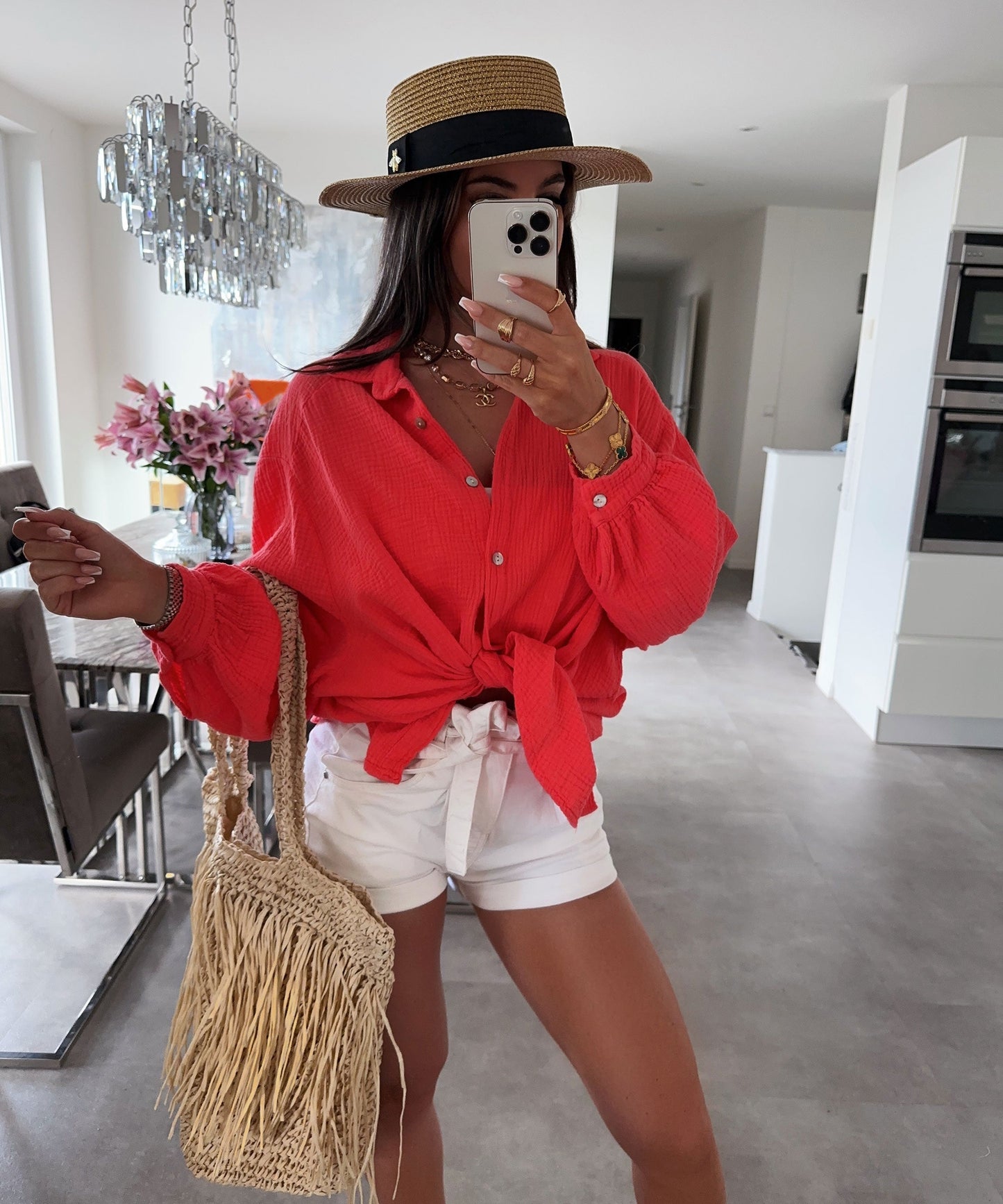 Lourdes® | Blouse Coral Short