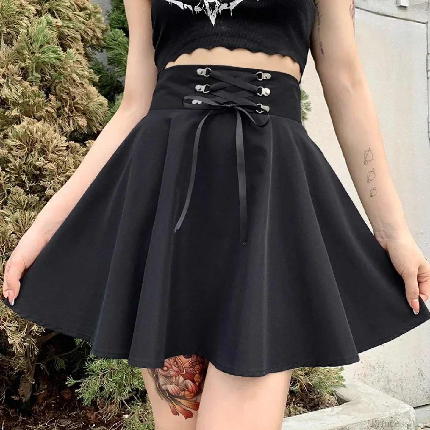 Flared Mini Skater School Skirt