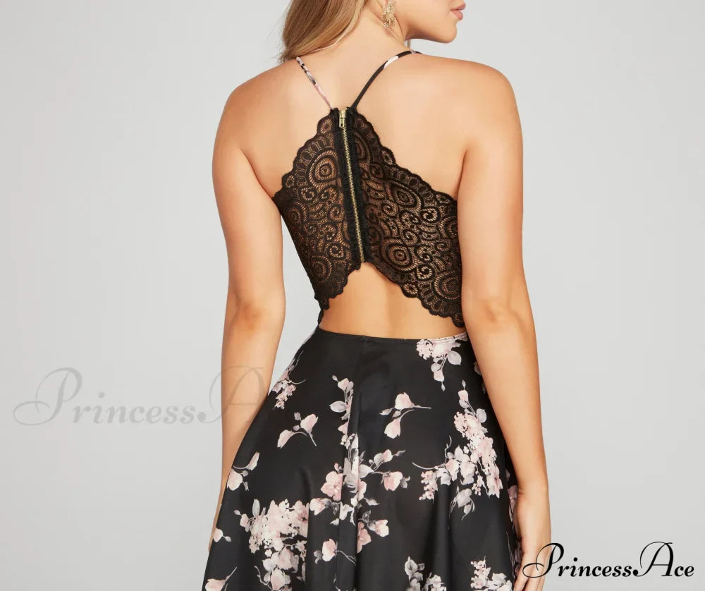 Flawless In Florals Charming Scuba Skater Dress