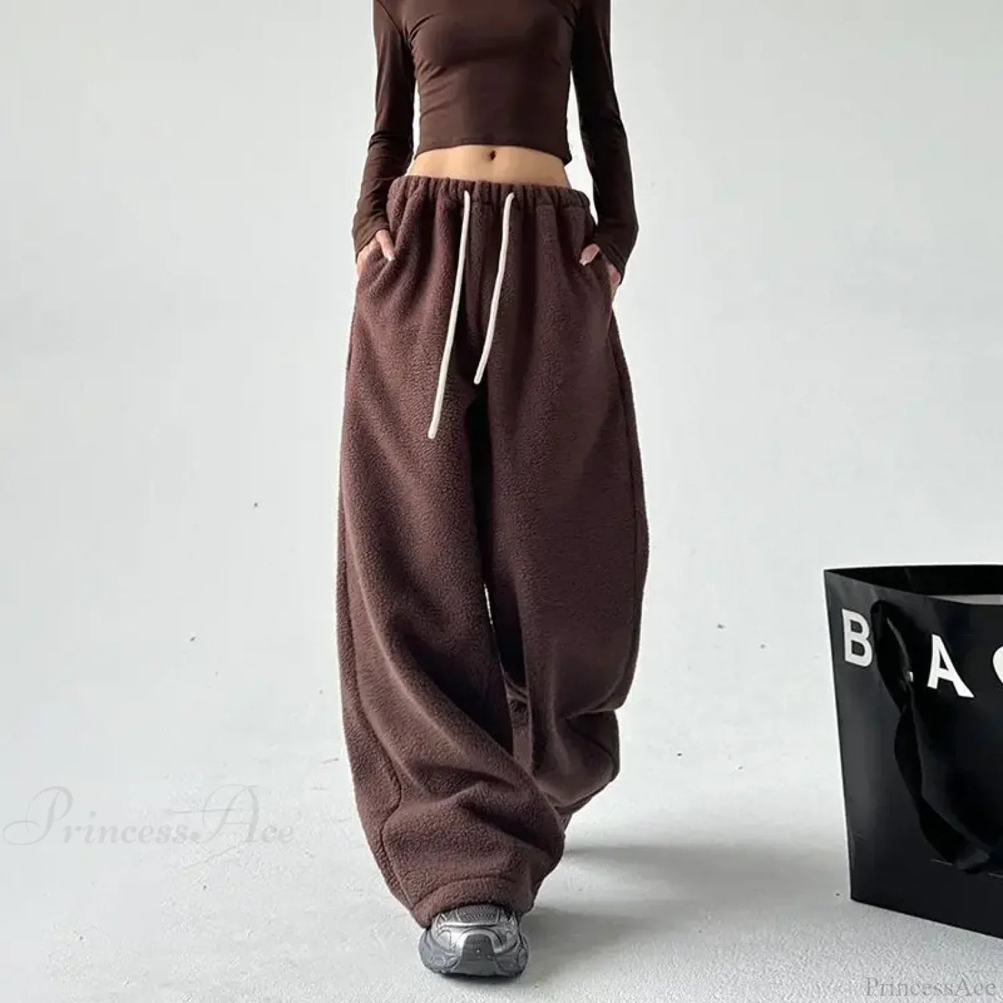 Fleece Thicken Wool Wide Leg Pants