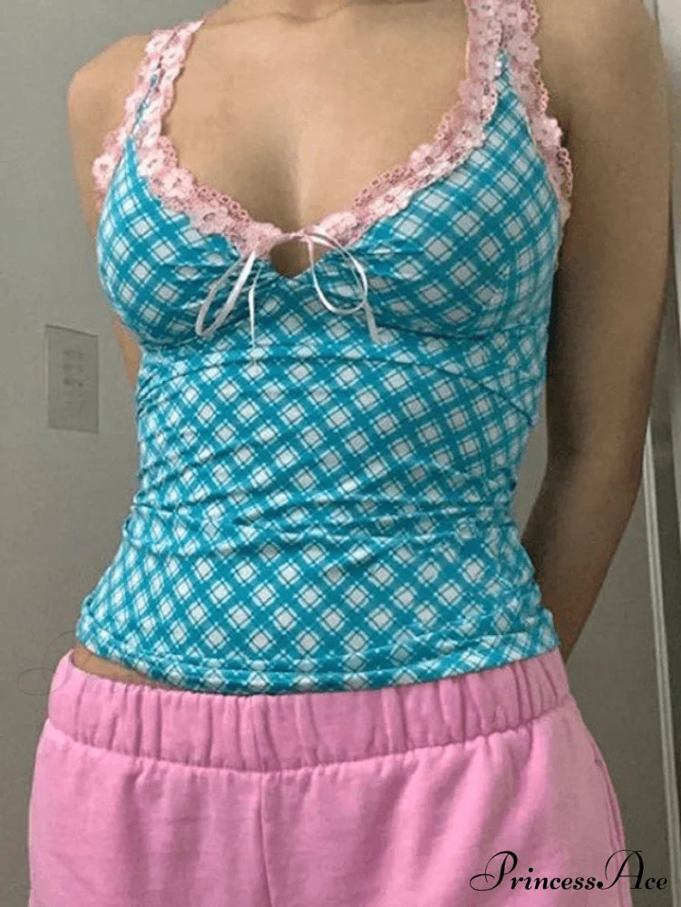 Floral Lace Strap Trendy Cropped Cami Top