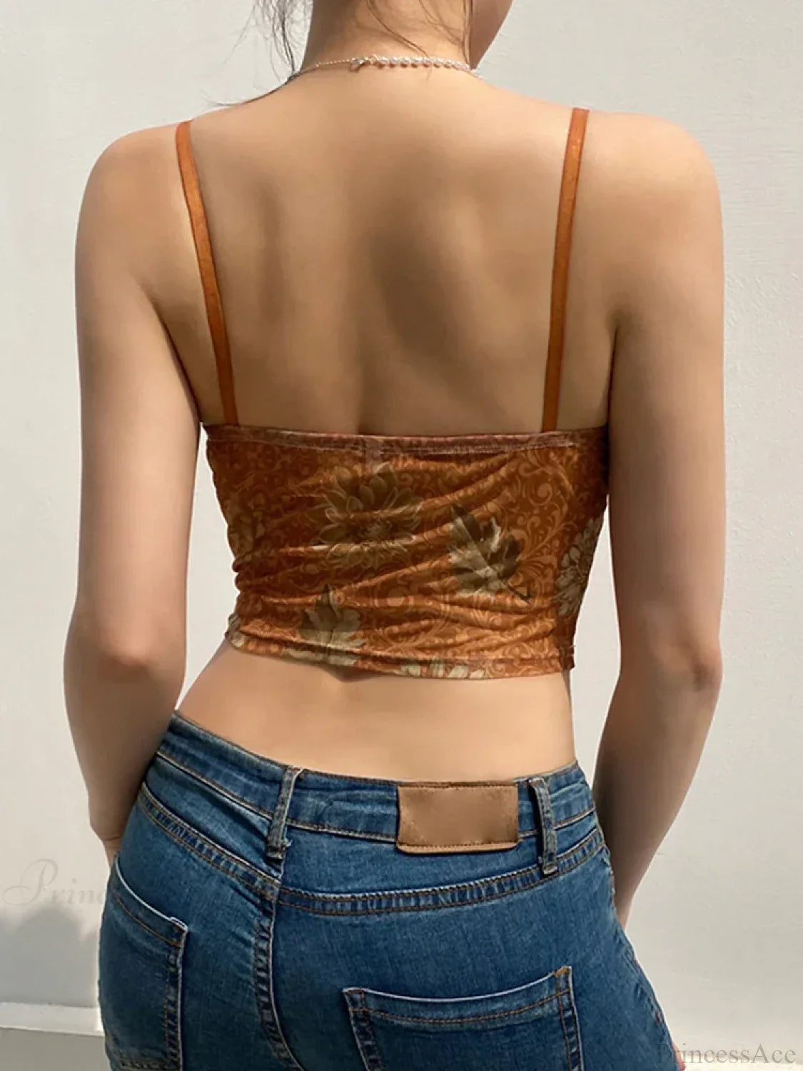 Floral Mesh Vintage Aesthetic Y2K Crop Top