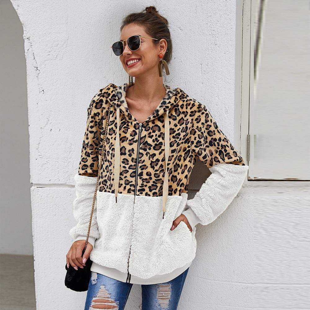 Isabel | Women's autumn sweatshirt with leopard hoodie