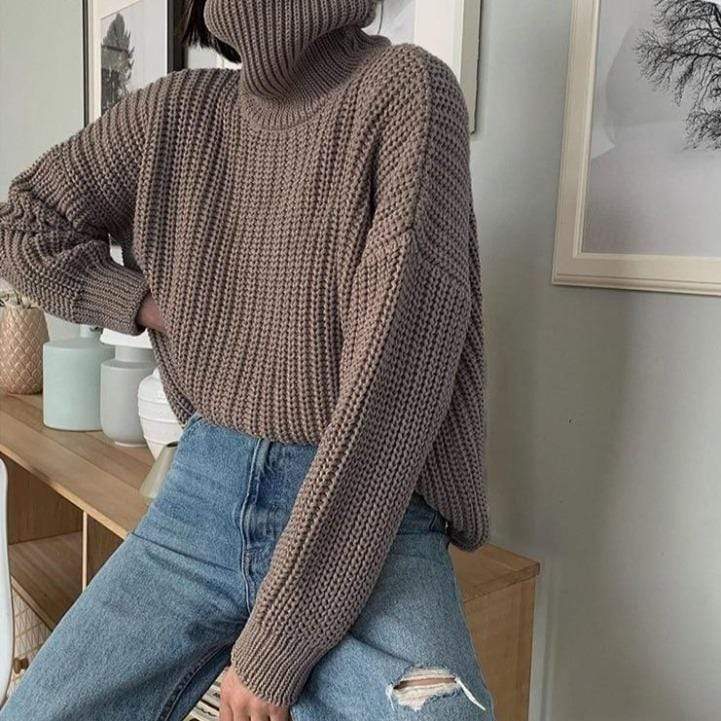 Graciela | Long thick turtleneck sweater for women