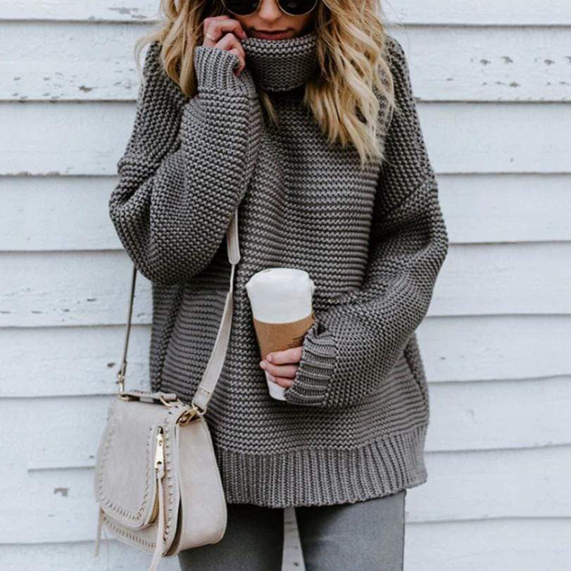 Fernanda | Winter sweater for women with turtleneck and twist