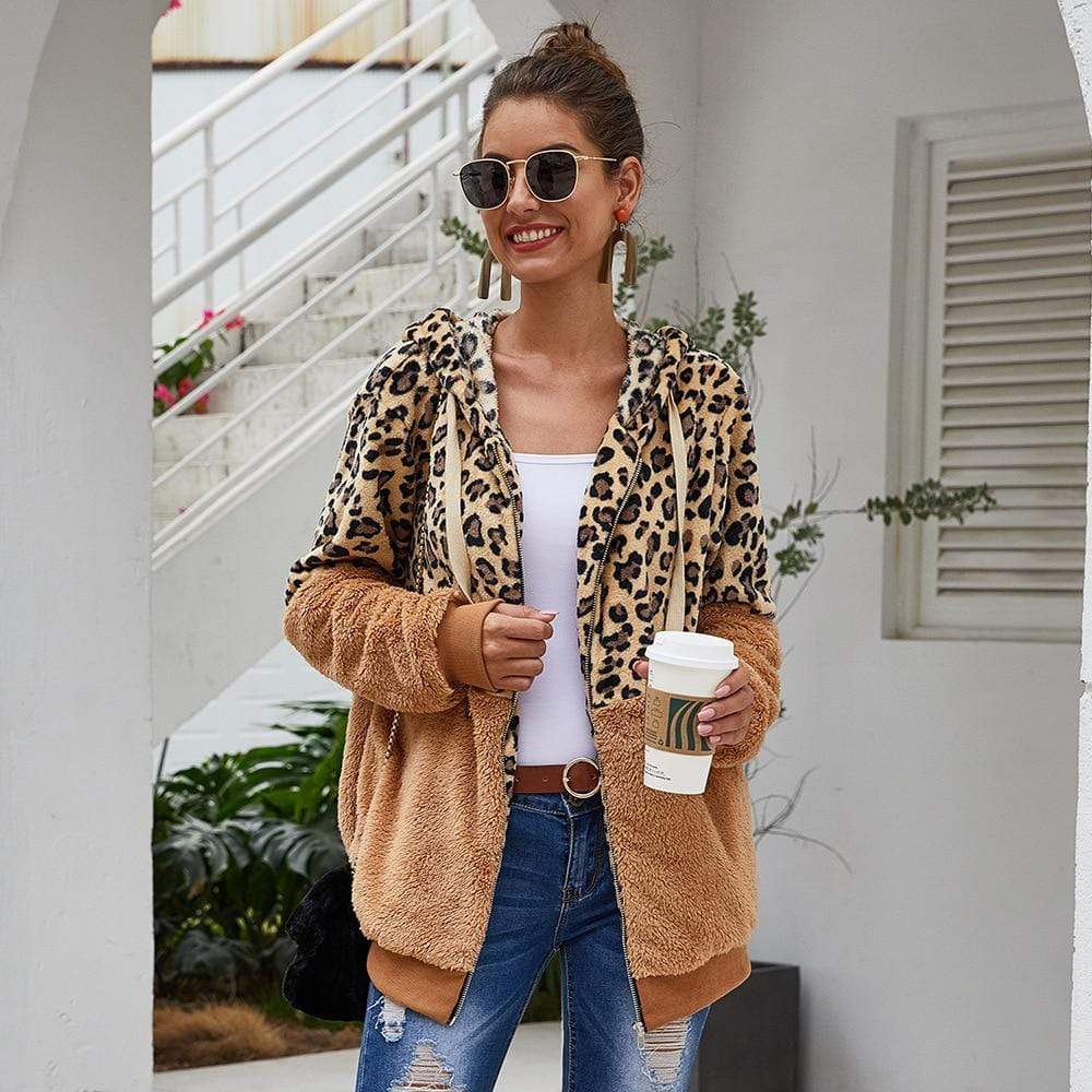 Isabel | Women's autumn sweatshirt with leopard hoodie