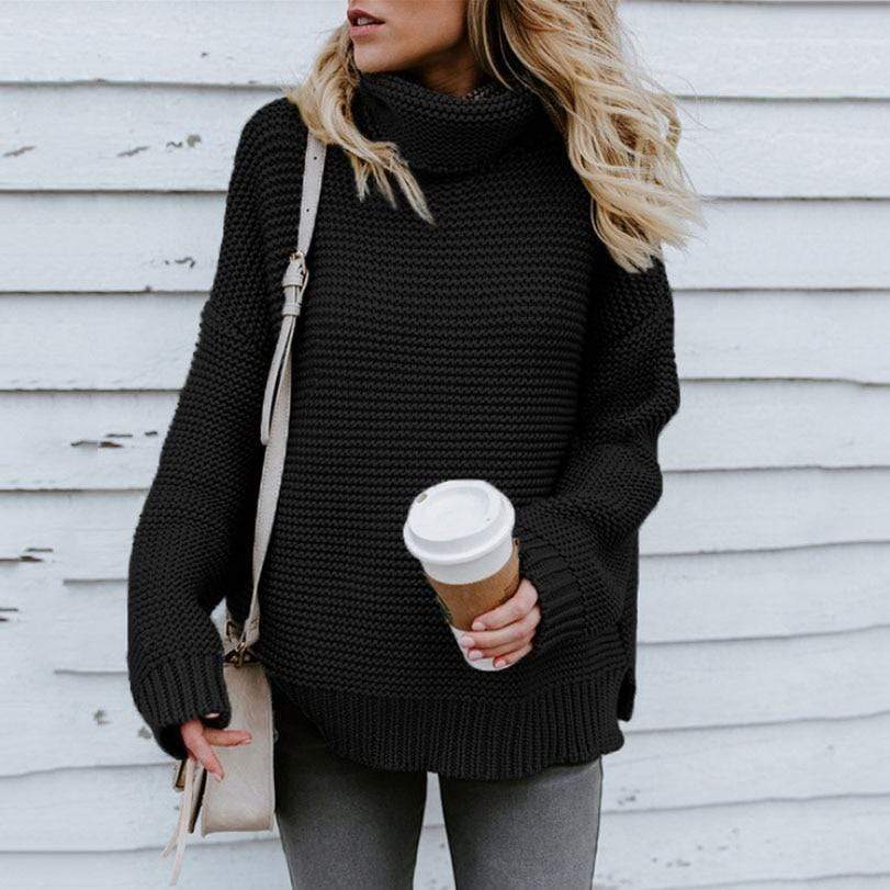 Fernanda | Winter sweater for women with turtleneck and twist
