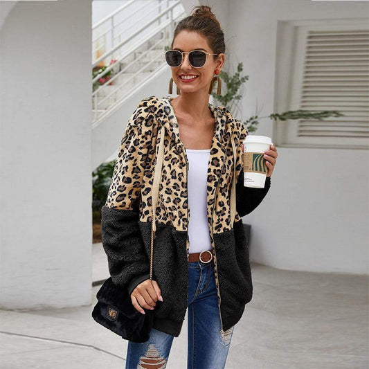 Isabel | Women's autumn sweatshirt with leopard hoodie