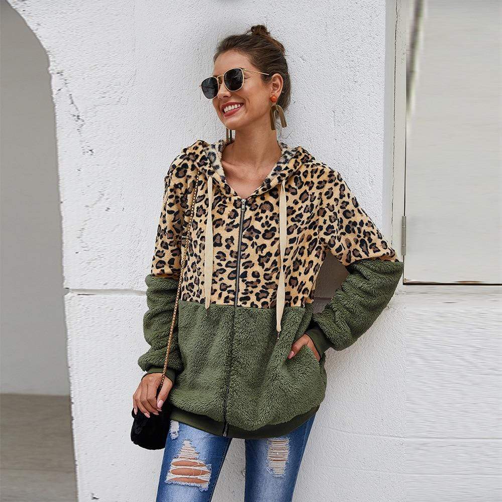 Isabel | Women's autumn sweatshirt with leopard hoodie