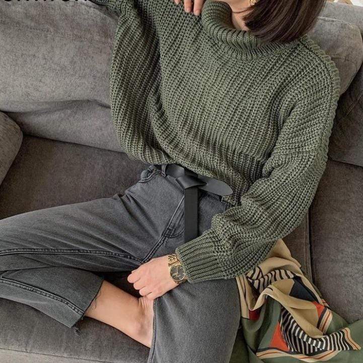 Graciela | Long thick turtleneck sweater for women