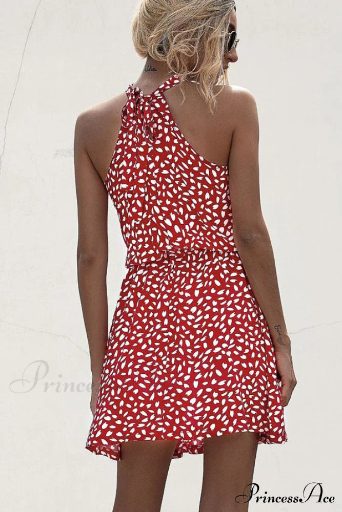Flower Halter Neck A Modern Style Solid Casual Dress