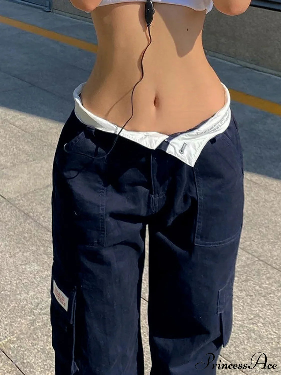 Fold Over Buckle Trendy Belt Denim Jean