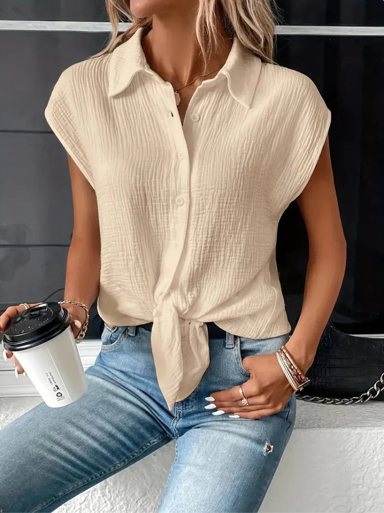 Octavia® | Manches courtes & Bouton Up Doux & estival Style décontracté