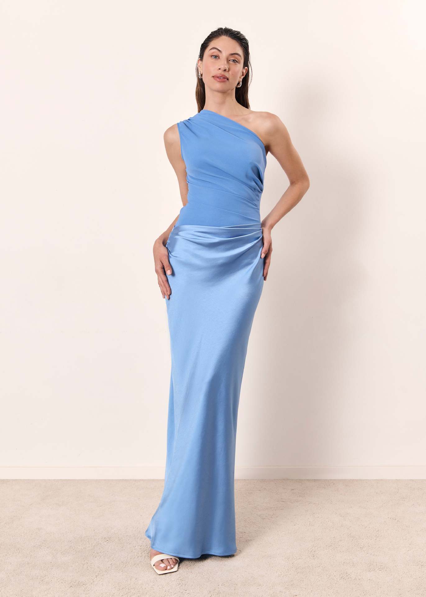 Frances | Women's Sleeveless One Shoulder Maxi Dress