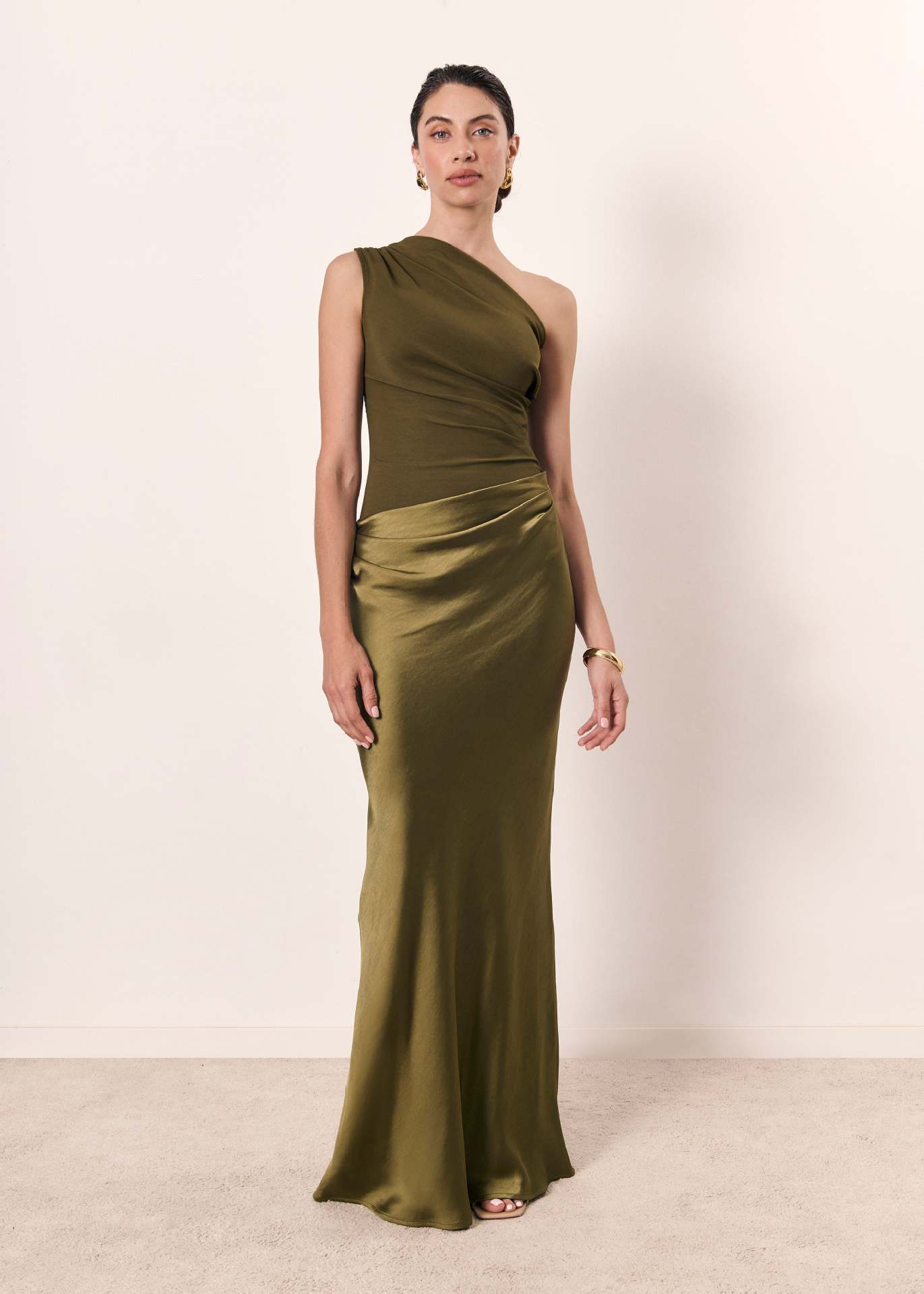 Frances | Women's Sleeveless One Shoulder Maxi Dress