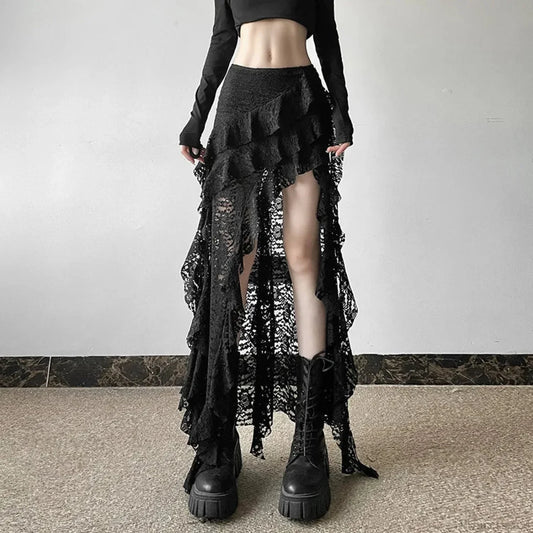 Frilly Patchwork Mini Skirt