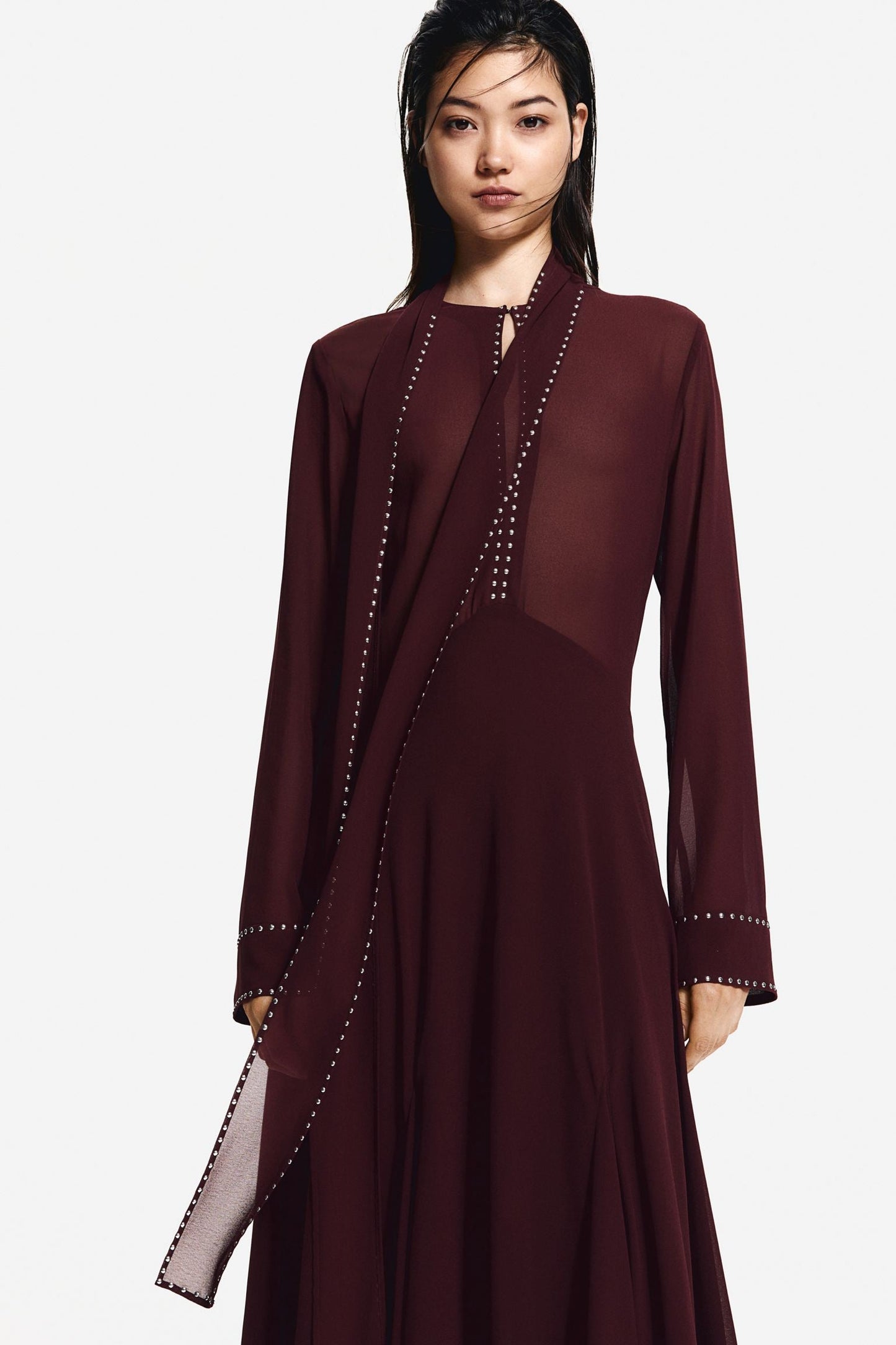 Leila® | Chiffon Midi Dress With Rivets