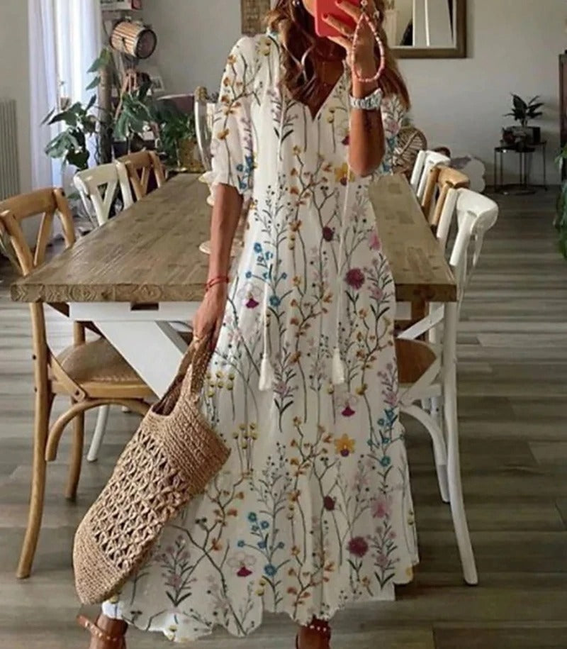 Gale | Women's V-Neck Midi Dress