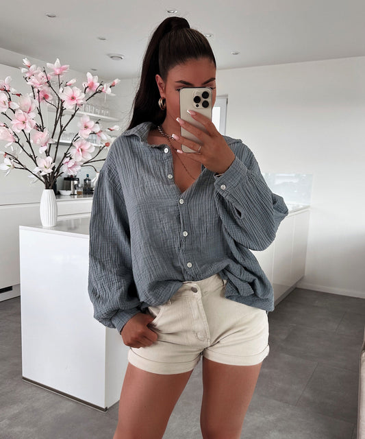 Luciana® | Blouse Dark Gray Short
