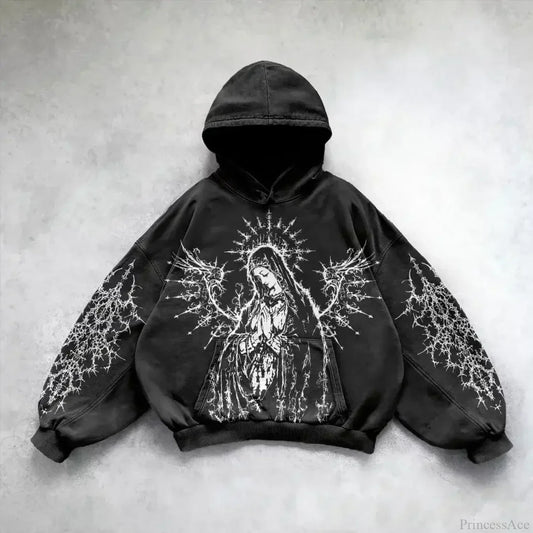 Goddess Pattern Print Hoodie