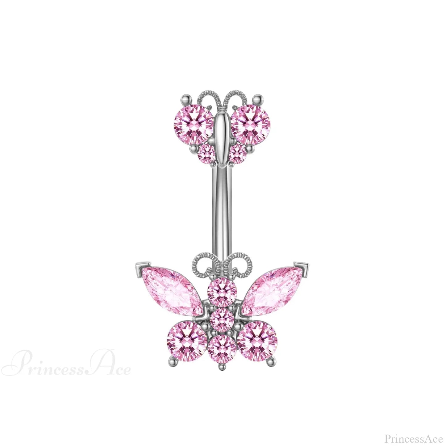 Gothic Heart Dangle Butterfly Belly Ring