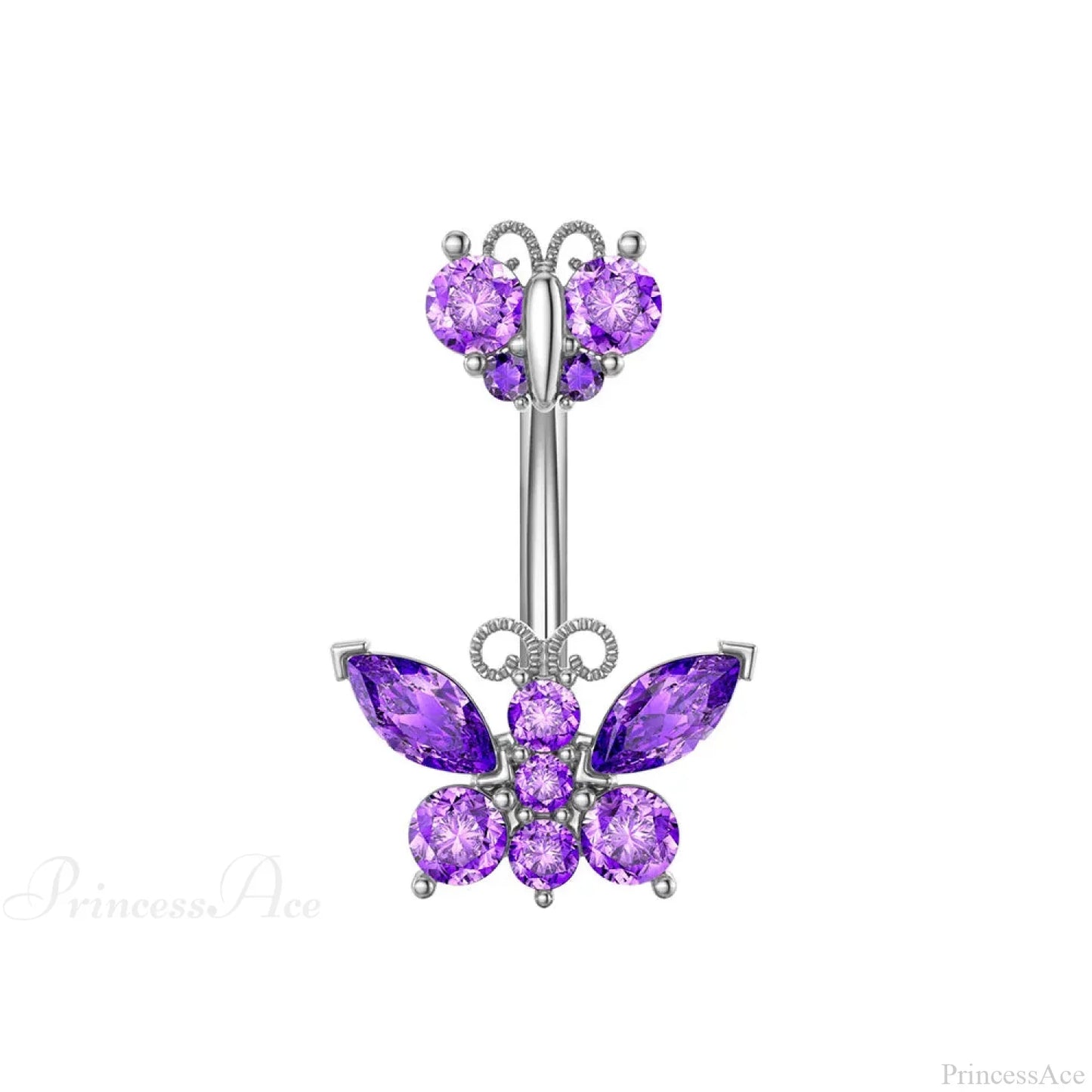Gothic Heart Dangle Butterfly Belly Ring