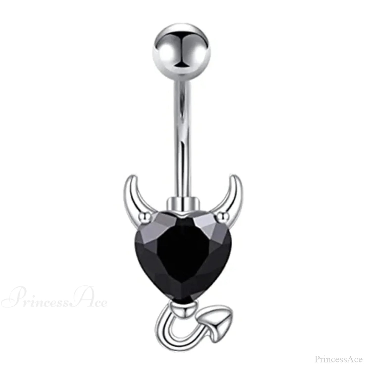Gothic Heart Dangle Butterfly Belly Ring