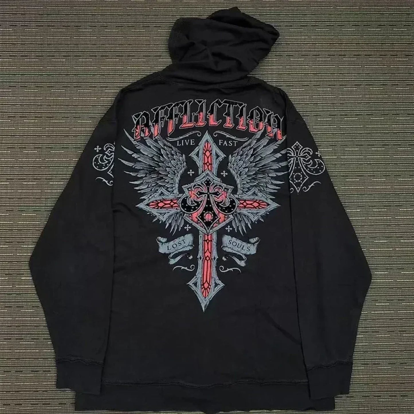 Gothic Letter Print Fall Hoodie