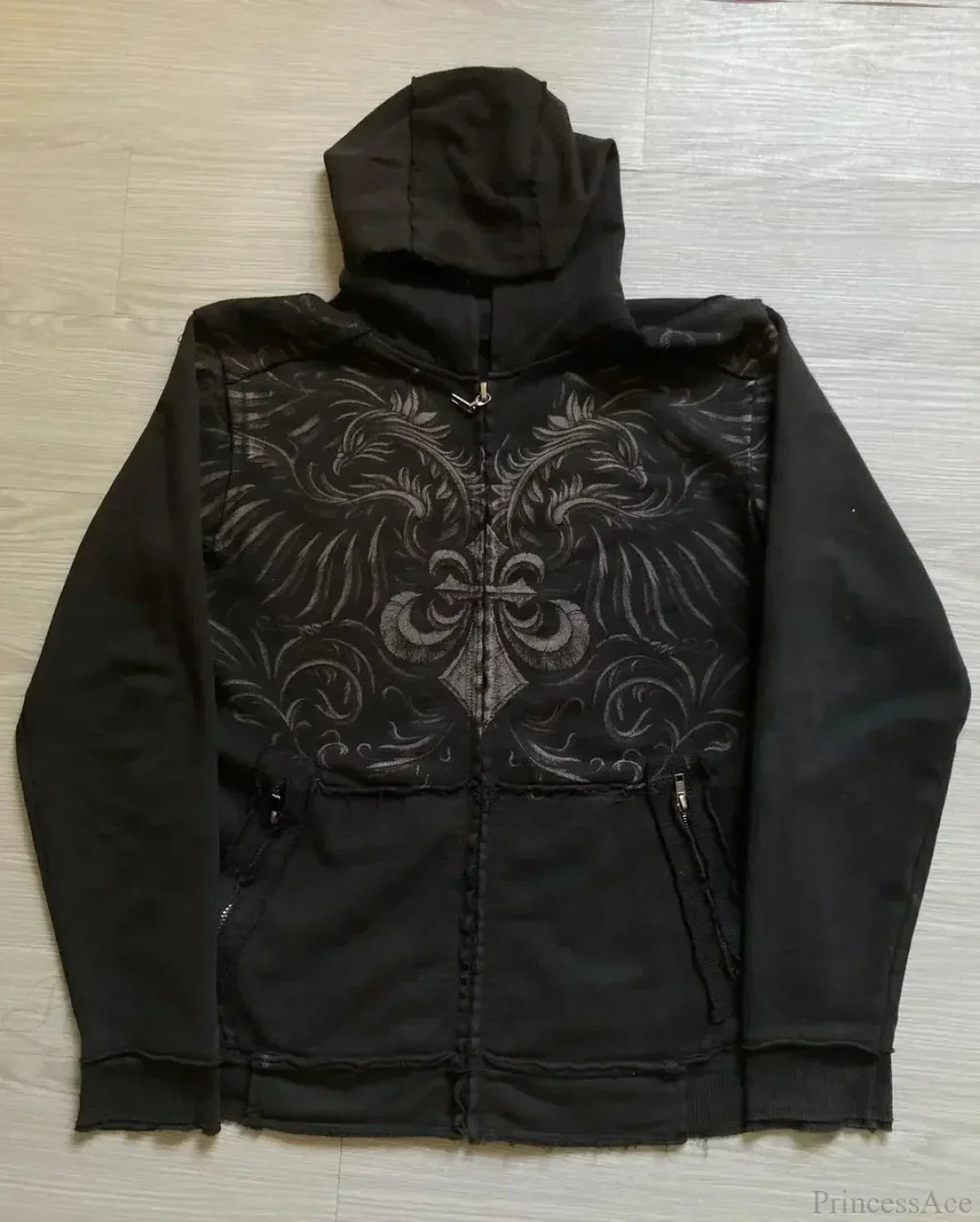 Gothic Letter Print Fall Hoodie
