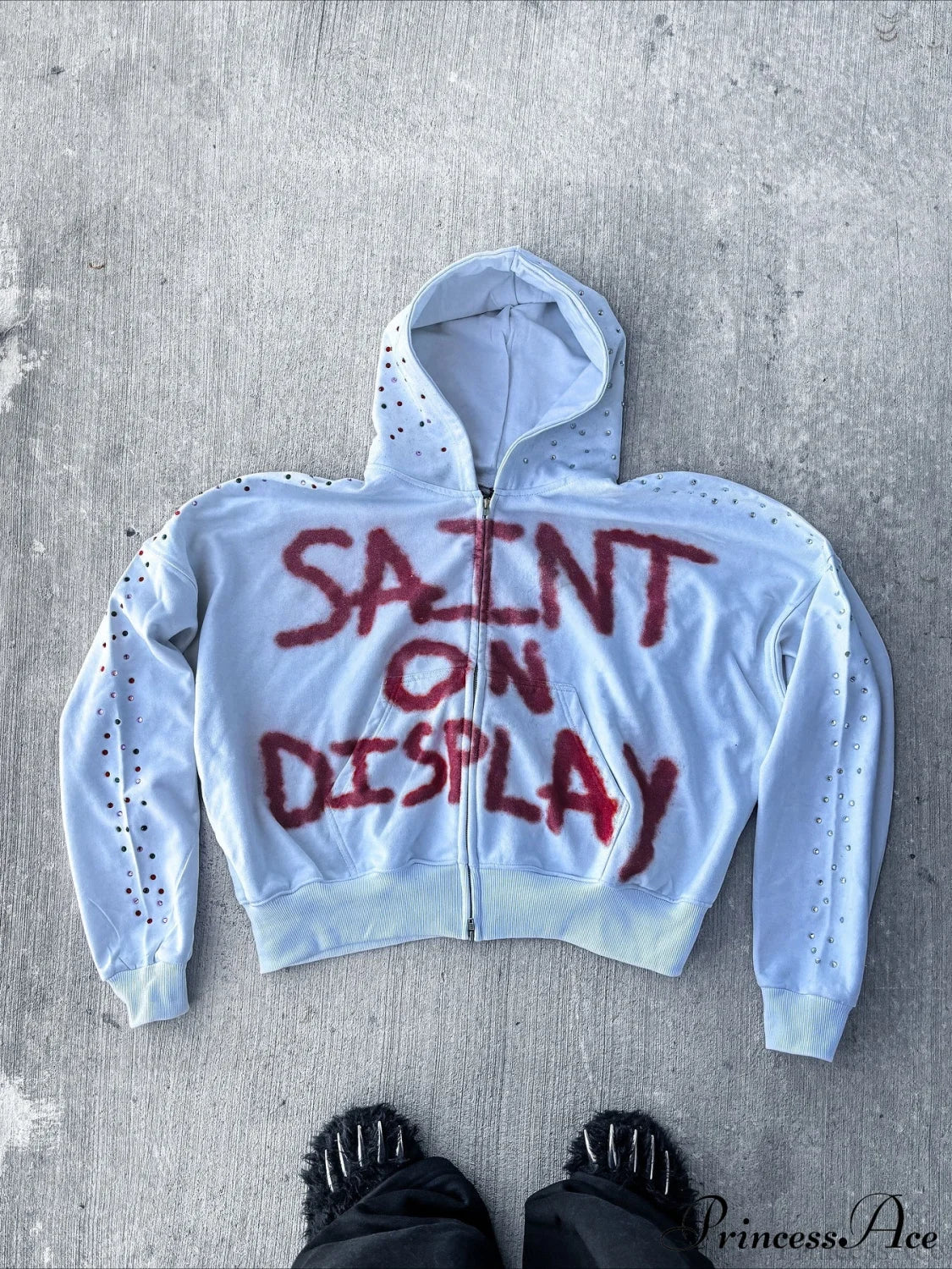Gothic Rock Letter Print Hoodie