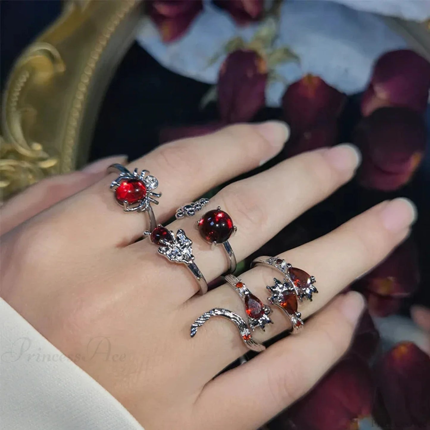 Gothic Unpredictable Stone Animal Ring