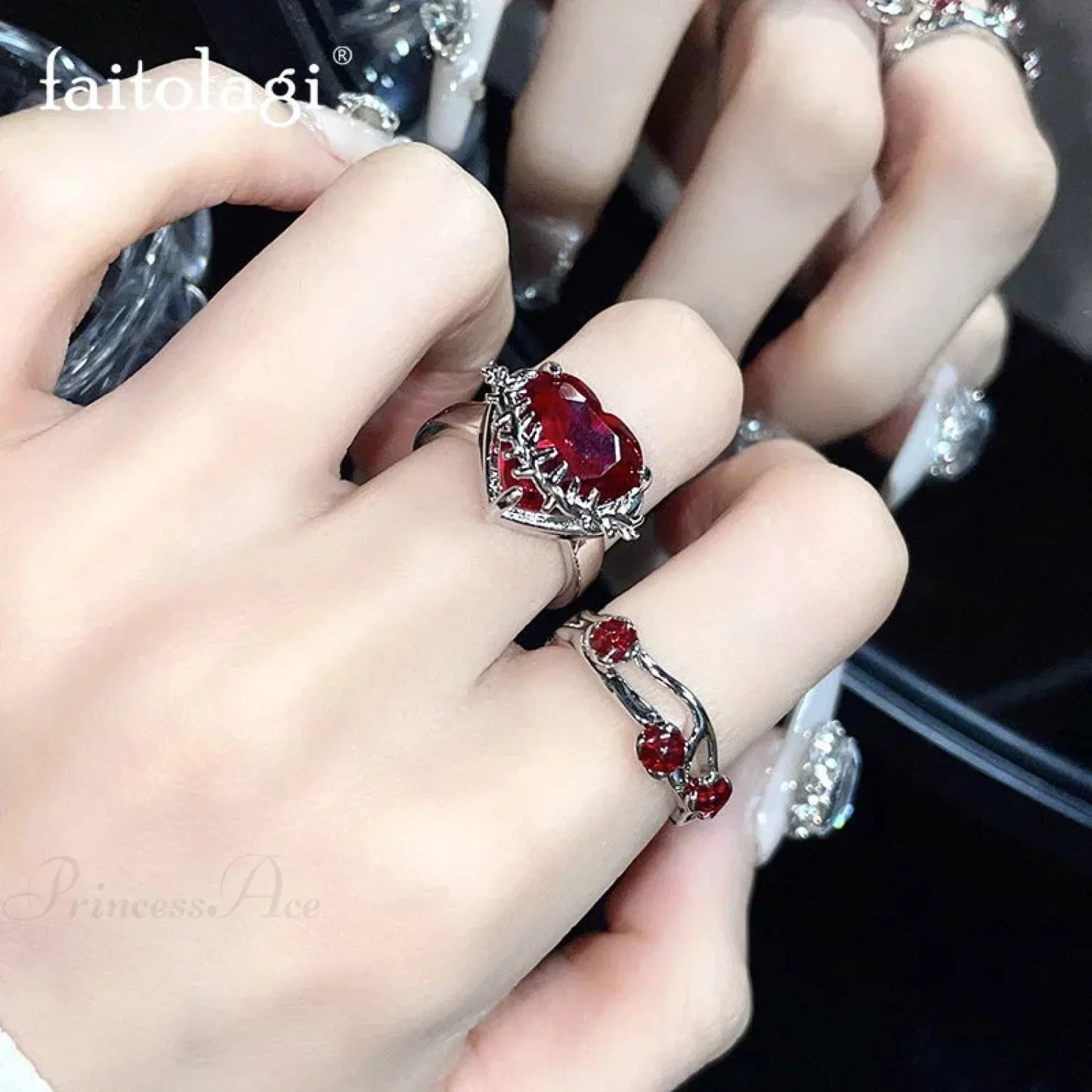 Gothic Unpredictable Stone Animal Ring