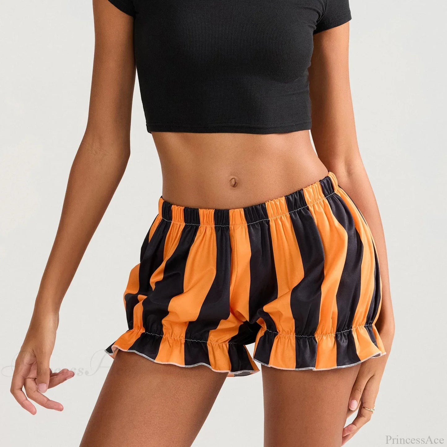 HalLoween Stripe Elastic Waist Short