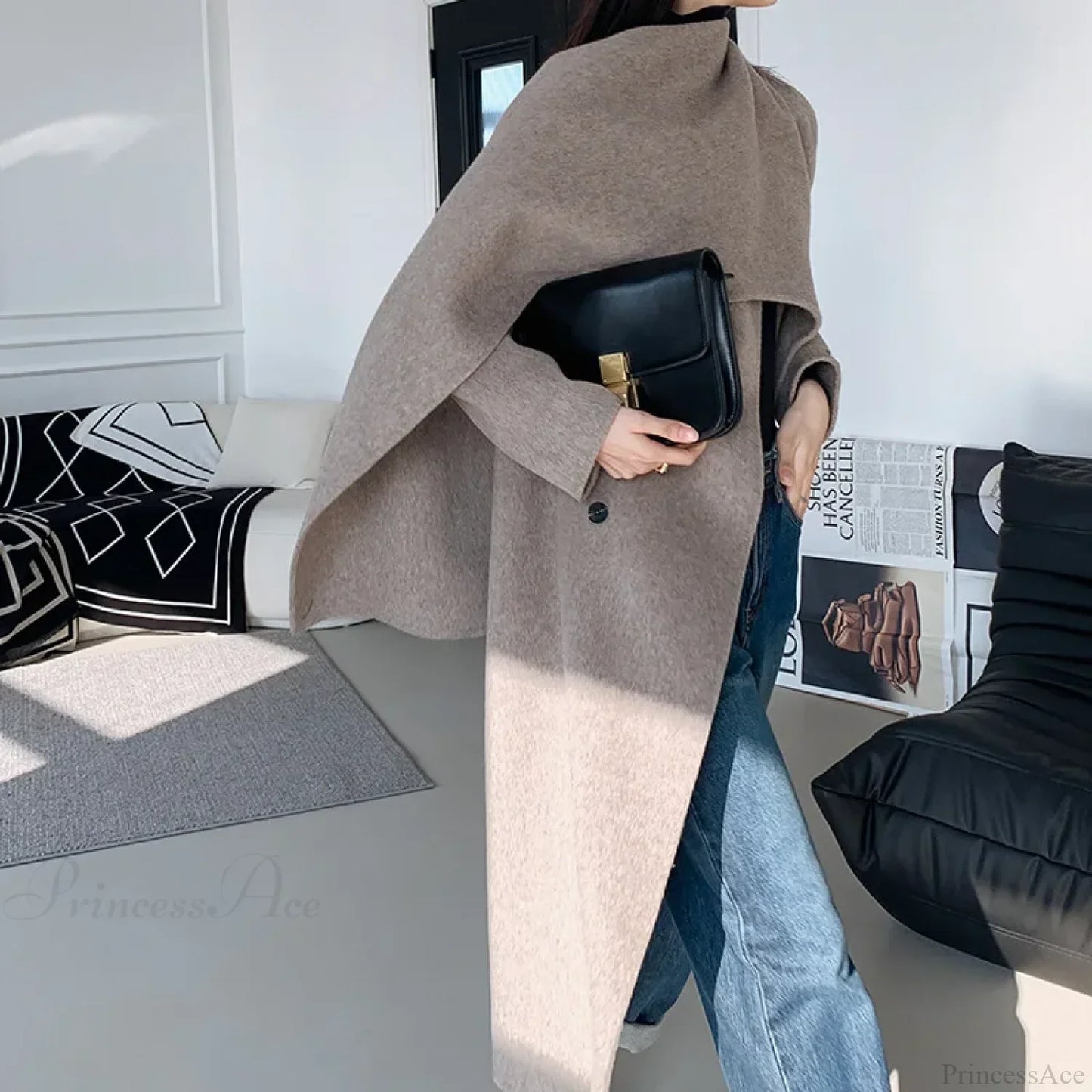 Handmade Cashmere Wool Belted Overcoat