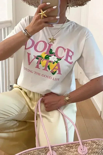 Harajuku Popular Flowers Graphic T-shirt