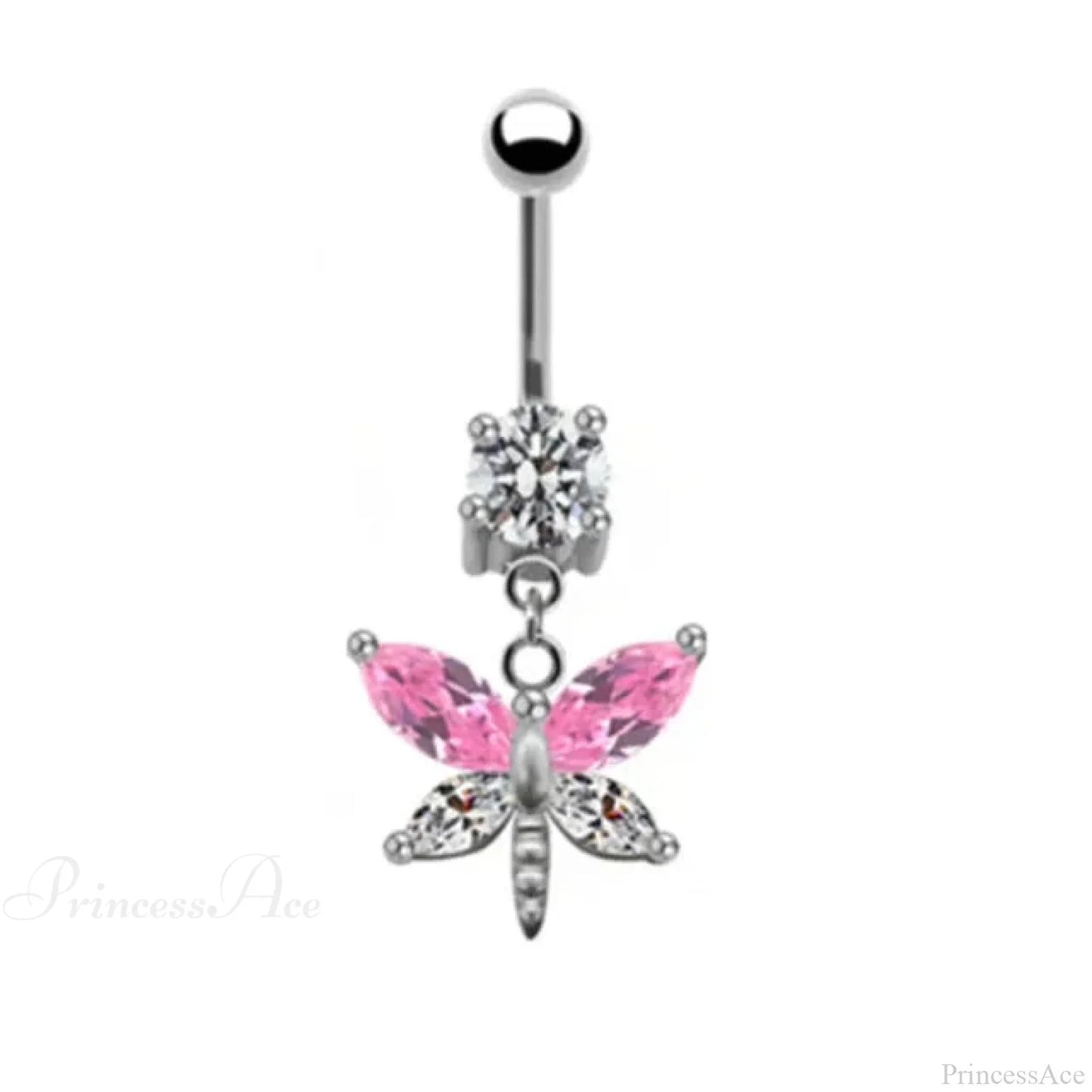 Heavenly Feathers Rose Dark Belly Ring