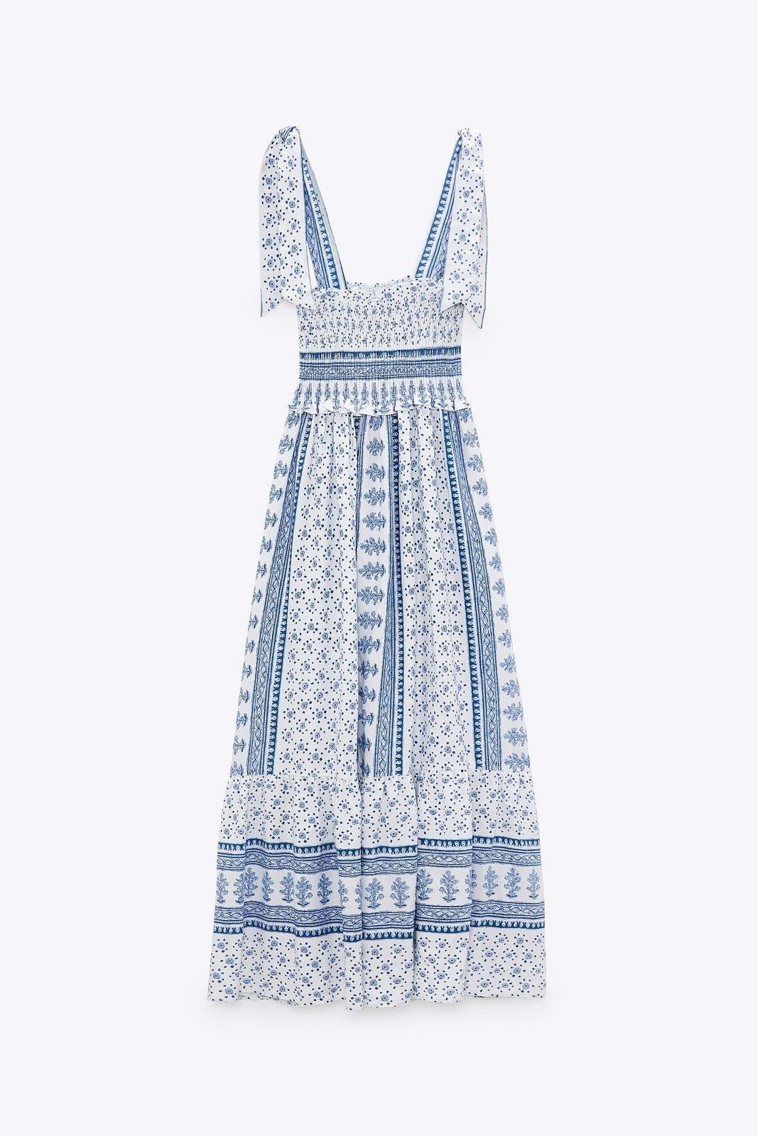 Zoe® | Printed Midi Dress With Gathered Straps