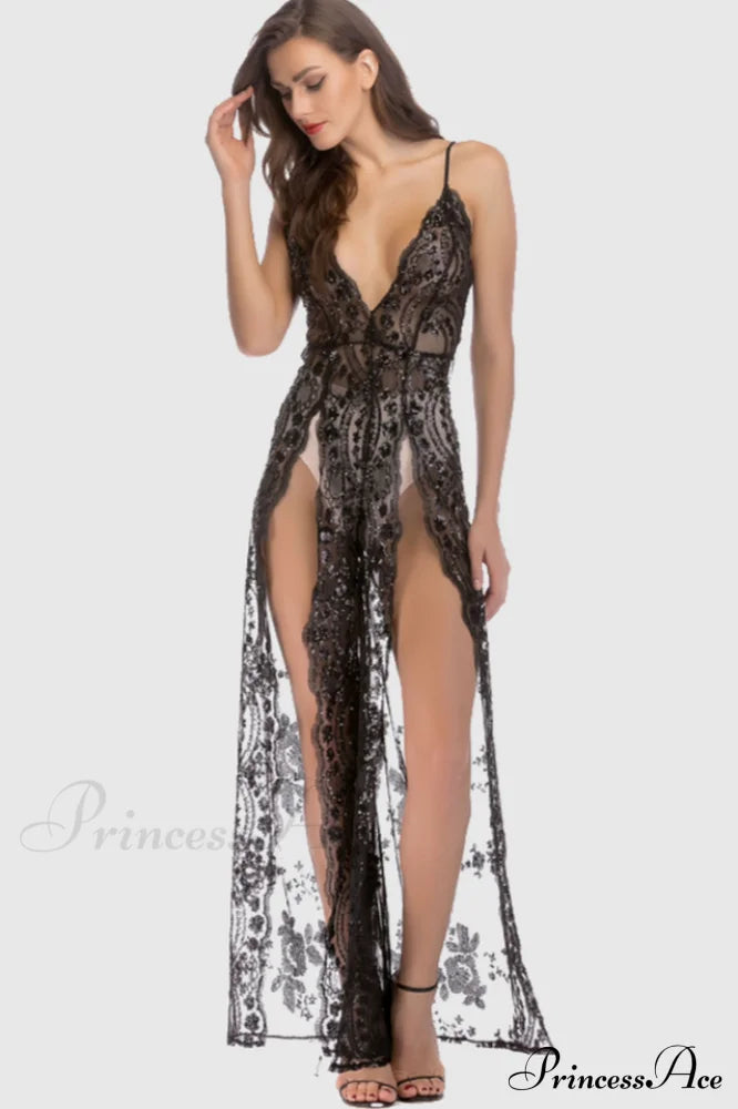 High Slit Backless Charming Boho Cocktail Gown