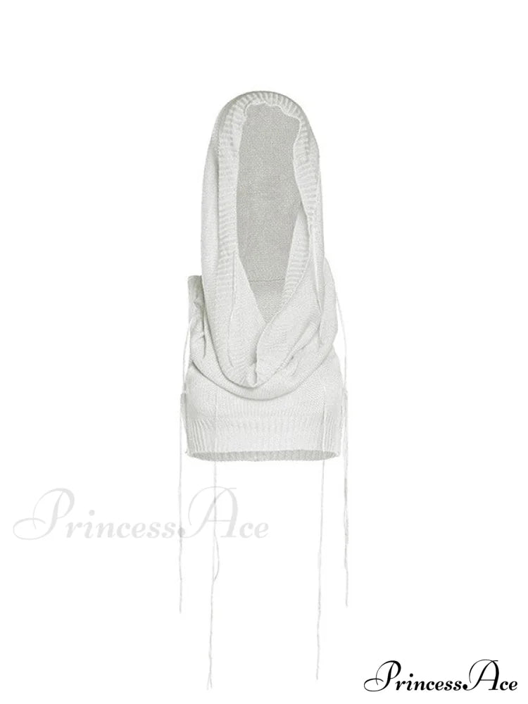 Hooded Cold Graceful Shoulder Crop Top