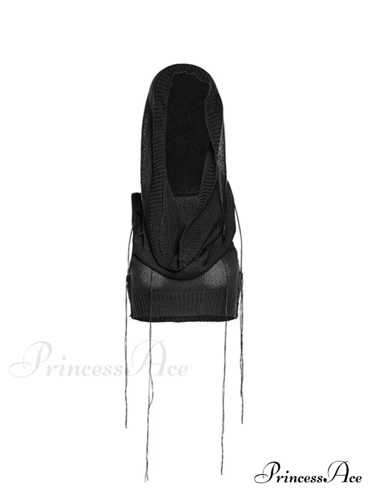 Hooded Cold Graceful Shoulder Crop Top