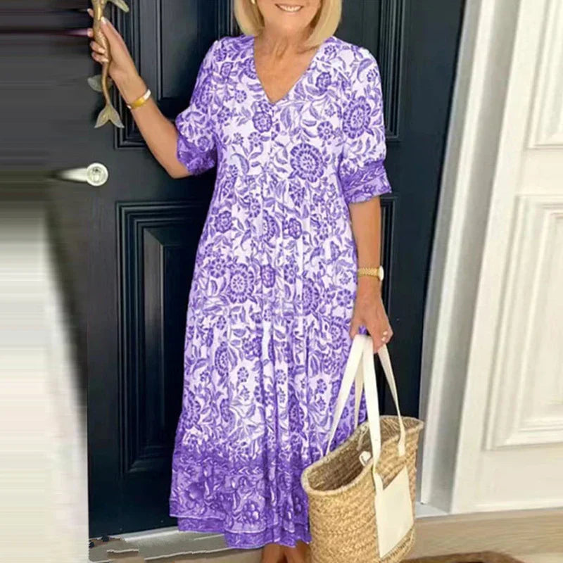 Ximena® | Bohemian V-Neck Dress
